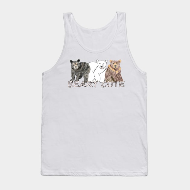 Animal art, sketch, bears, Beary Cute Tank Top by sandyo2ly